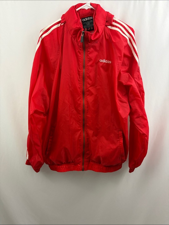 adidas Other - Vintage Adidas Hooded Windbreaker Jacket Red & White Size Large Men’s
